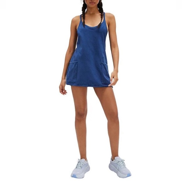 New WITH TAG AUTHENTIC Free People Movement Hot Shot Mini Dress - Navy - Picture 6 of 17